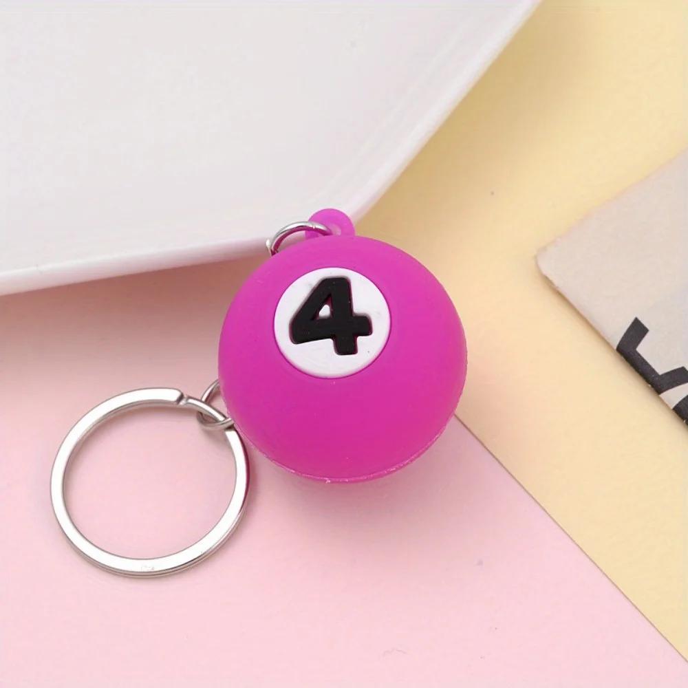 Differet Color Billiard Ball KeyChain Gifts Snooker Table No.8 Black Ball Key Rings Snooker Cue Accessories