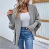 Vintage Loose Knitwear Cardigan Sweater Top Solid Color V-Neck Long Sleeve Autumn Winter