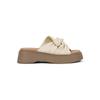 Pleated Thick-soled One-word Slippers Female Summer 2025 New Versatile Outer Wear with Skirt Fairy Wind Beach Shoes