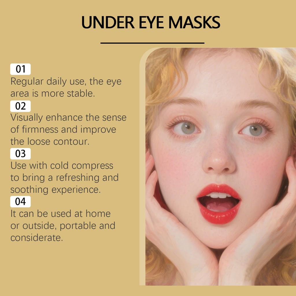 24K Golden Under Eye Mask Patches Hydrolyzed Collagen Moisturizing Firming Anti Dark Circles Eyes Care Eyepatch Beauty Mask