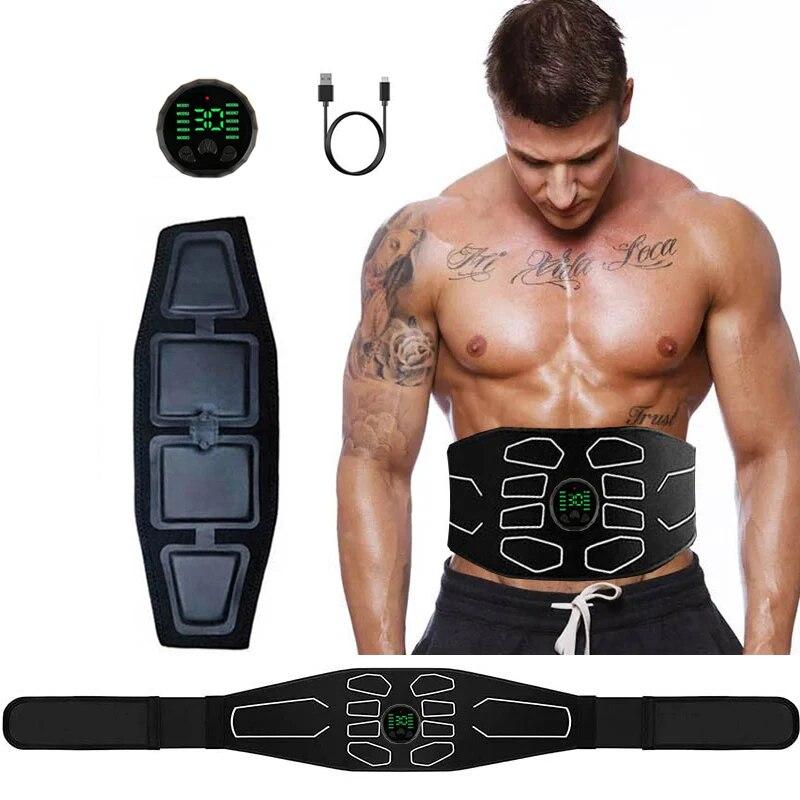 Abdominal Toning Belt Electronic Muscle Stimulator Portable Ab Stimulator Toner Home Office Slimming Massager Fitness Equipment