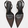 Pointed Toe Pumps Women Heeled Sandals Satin Elegant Slingback High Heels Women Concise Fashion Party Wedding Dress Shoes