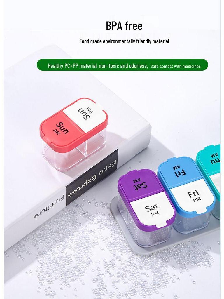 Portable Weekly Pill Organizer - Seven Day Medicine Dispenser Box