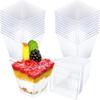 25pcs 60ml Mini Dessert Cups Square Plastic Cups Reusable Jelly Mousses Appetizer Cup Food Container Party Birthday Decor