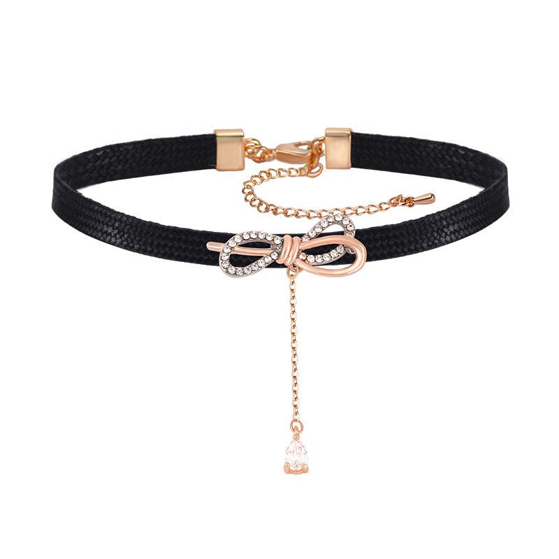 Collana Fiocco Xiaohongshu Catena Clavicola Choker Semplice Catena per il Collo Collare Collana Femminile