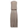 Fashion Womens Solid Color Round Neck Sleeveless High Waist Split Dress
