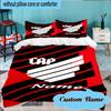 Custom Name Cap Logo Design Bedding Set 3pcs, Bedding Set Including 1pc Duvet Cover And 2pcs Pillowcases for Bedroom, Dormitory Gift