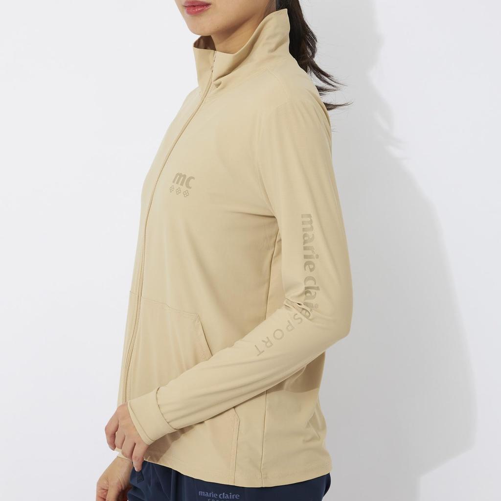 Marie Claire Women's Rash Guard Track Jacket with Cooling Touch and UV Protection, 414702, BE