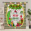 2pcs Christmas Tree Red Christmas Curtains Polyester, Rod Pocket Design for Living Room Bedroom Kitchen Decor -Machine Washable