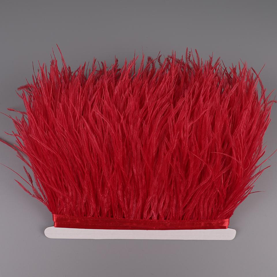 2M Pštrosí peří na stuze pro vyšívání šití do šatů ozdobné peří na pásce třásně pro oblečení