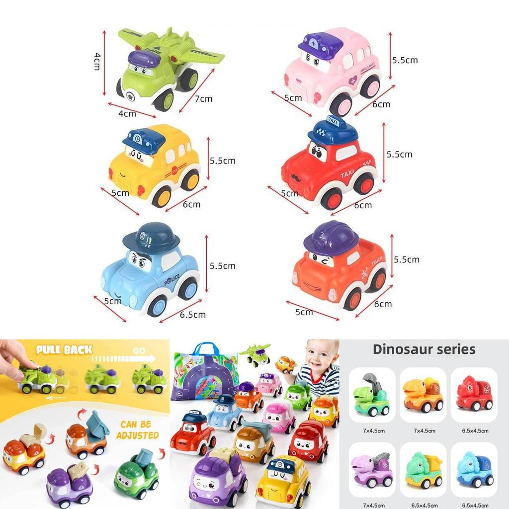 Childrens Inertia Toy Cars With Cartoon Expressions For Christmas Gift Playset