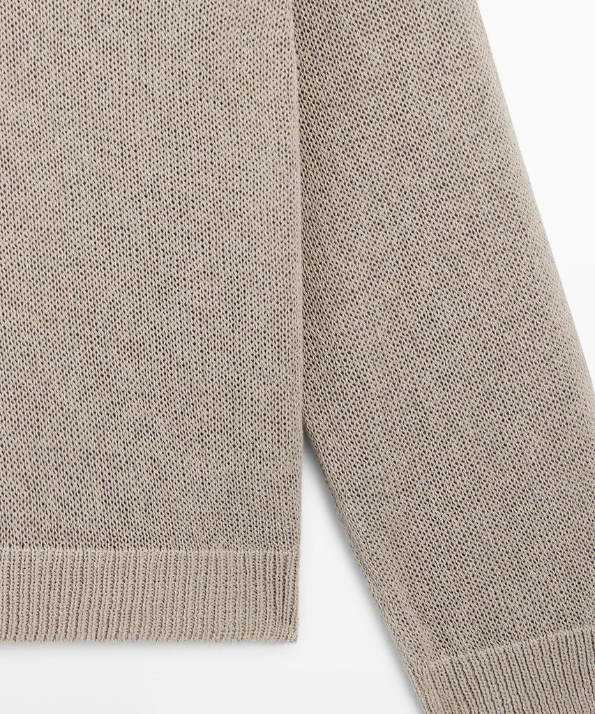 Masimodutti Cotton Blend V-Neck Knit Sweater