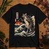 Kaiju Cat Wave Tee – Japanese Ukiyo Style Graphic Shirt