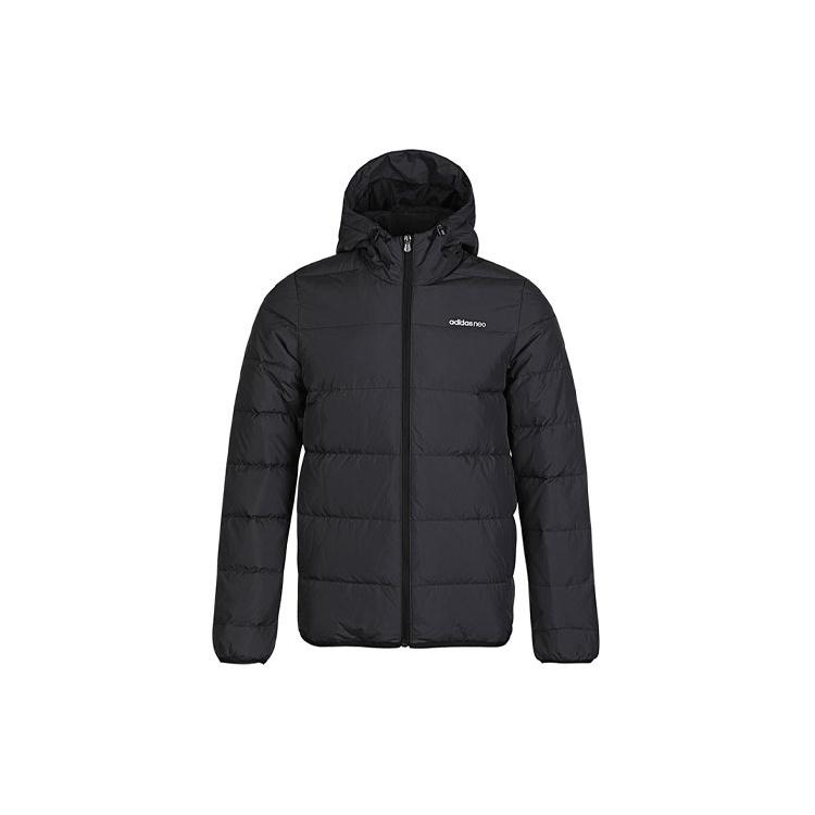 adidas neo M Trans Dwn Jkt Windproof Stay Warm Sports hooded down Jacket Black Men s GM2325 XS