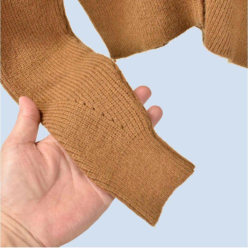 Puff Sleeves Short V-neck Sweater Female Fall and Winter K-style Classic Style Silm Long Sleeves Knitting Cardigan Outerwear Top