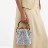 Tory Burch T Monogram Removable Shoulder Strap Fabric Bucket Bag Mini Women Bags Powder-Blue 167761-400