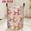 Round Laundry Basket With Balloon Dog Light Pattern | Polyester, Portable, Foldable, Multi-Purpose Storage Bin For Clothes/Books, Ideal For Home, Camp
