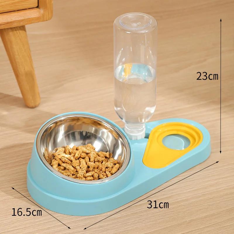 1 PCS Cat Bowl Pet Feeder Dog Cat Food Bowl And Water Dispenser Double Bowl Large Capacity Feeder Dish