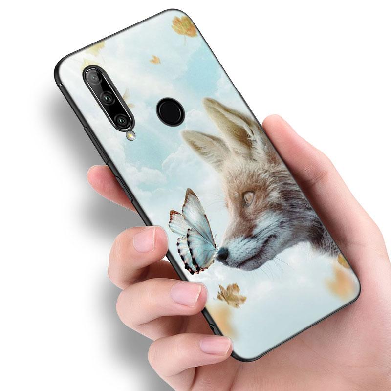 Cute Animal Fox Case For Huawei Honor 10X Lite 7A 8A 9X 20 Pro 7S 8C 8S 8X 9A 9C 10i 20i 30i 20E 20S 8 10 Lite Black Cover
