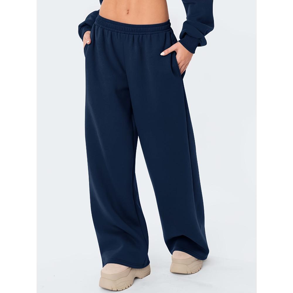 

Women s wide leg casual pants are warm and comfortable Winter solid color casual pants are loose fit S