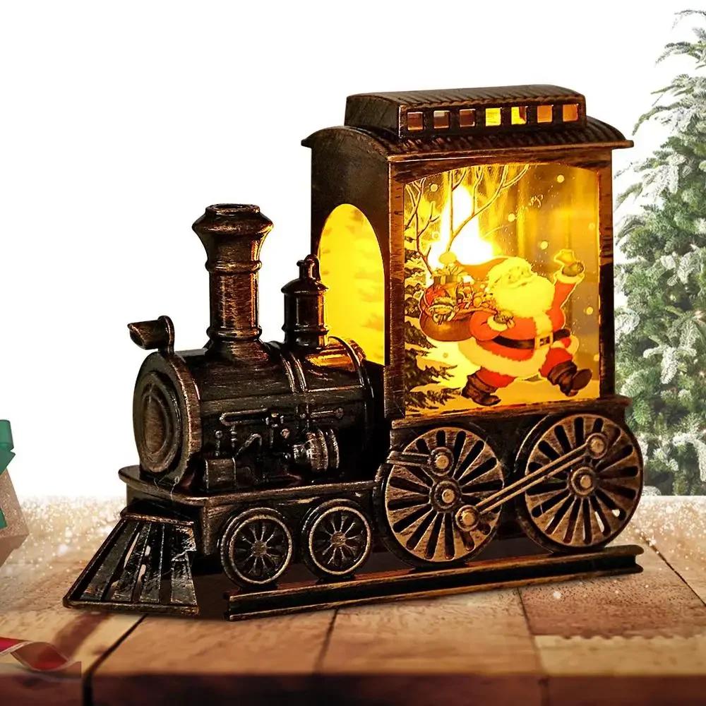 2026 Christmas Gift Christmas Crystal Ball Ornaments LED Lights Train Santa Claus Merry Christmas Decoration for Home Party Xmas