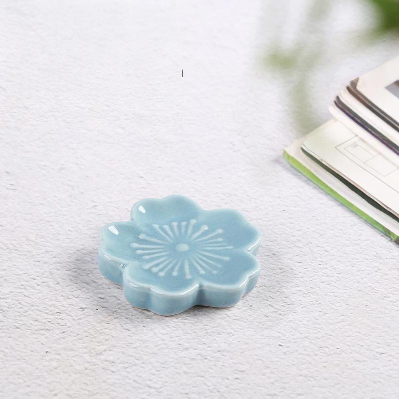 Cherry Blossom Ceramic Chopstick Rest Creative Flower Tableware Holder Ideal Gift for Housewarming Cooking Lovers