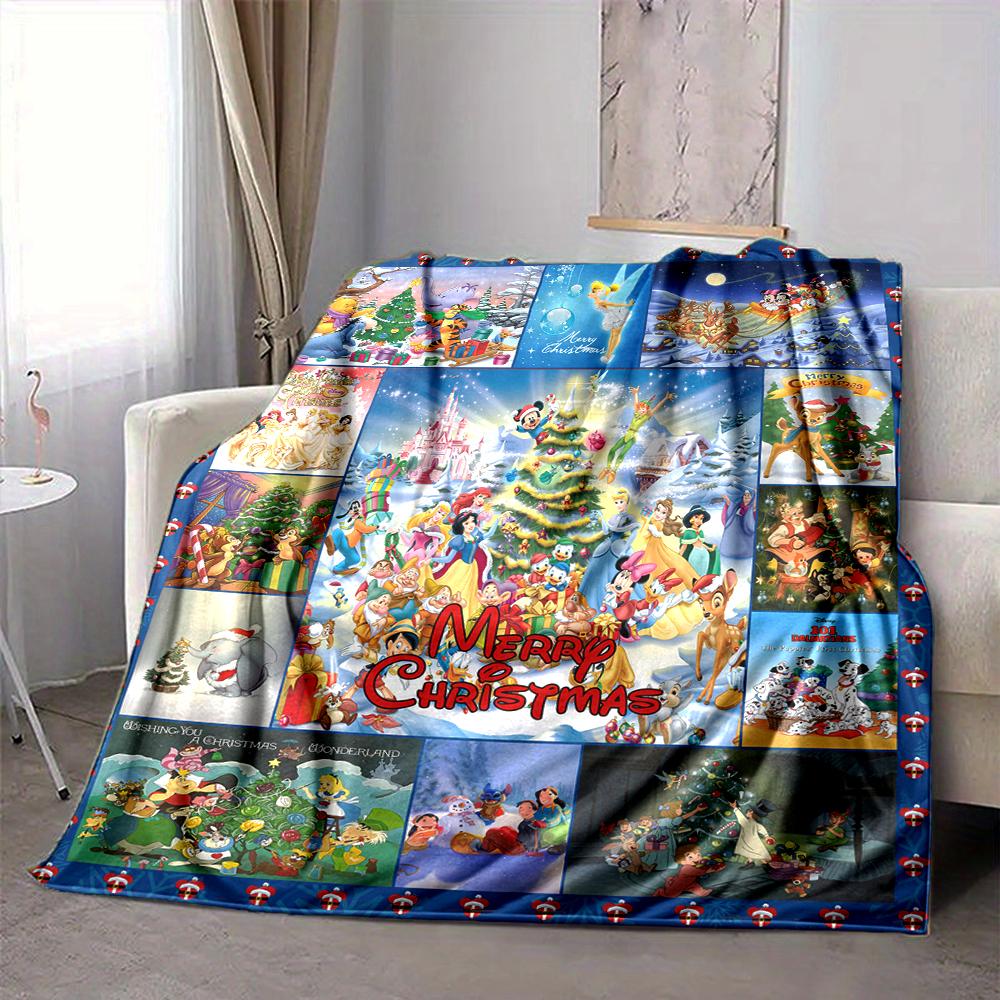 1Pc Christmas Disney Characters Blanket Soft And Comfortable Casual Warm Camping Travel Christmas Halloween Xmas Gift M924398