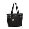 (Black) Laser Cut Out Tote Shopper Bag