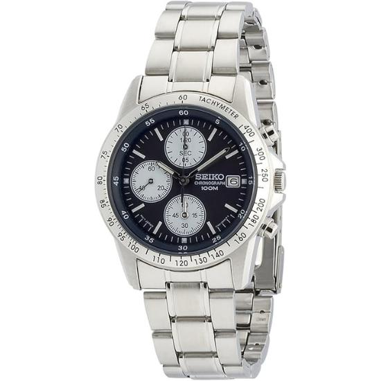 

Seiko Мужские часы-хронограф - SND365PC (Темно-синий циферблат)
