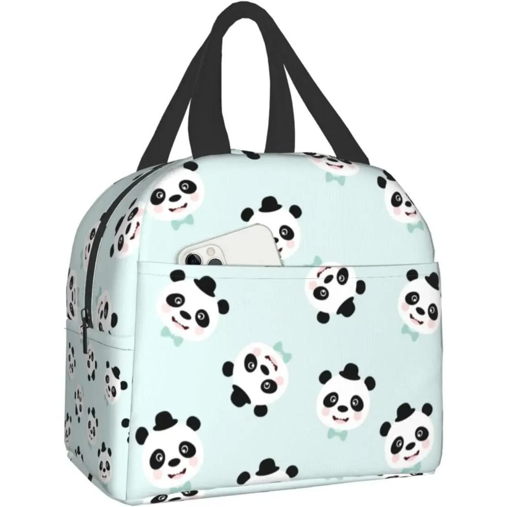 

Милая Панда Забавная Сумка для Ланча Дорожная Рабочая Бенто Охладитель Многоразовая Холщовая Сумка Пикниковые Боксы Изолированные Контейнерные Сумки для Женщин Мужчин Мальчиков Девочек 22x20x13CM армия зеленый