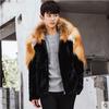 Men's high imitation fur jacket men's fox hair mink hair fur integrated jacket mink hair hooded coat casual