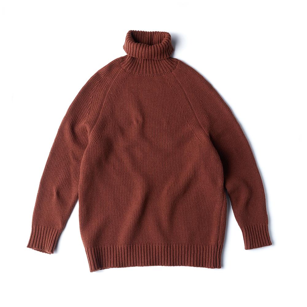 EDWARDMAX Raglan Turtleneck Lambswool (Brown)