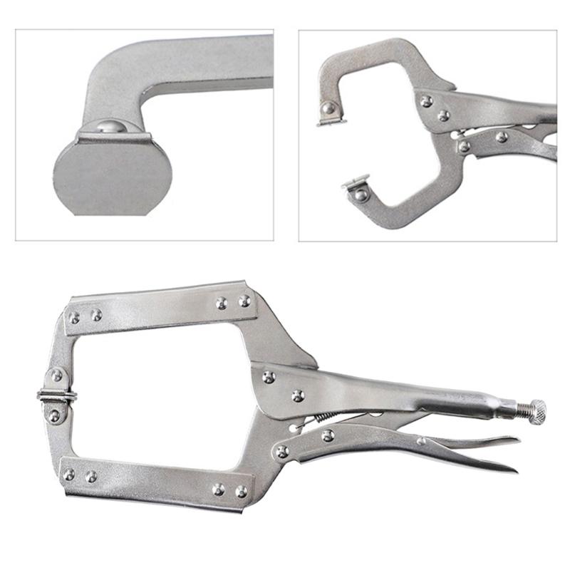 Locking C Clamp Locking Pliers Adjustable Welding Clamps Vises Regular Tip and Swivels Pad for Shop Home Farm Automotive