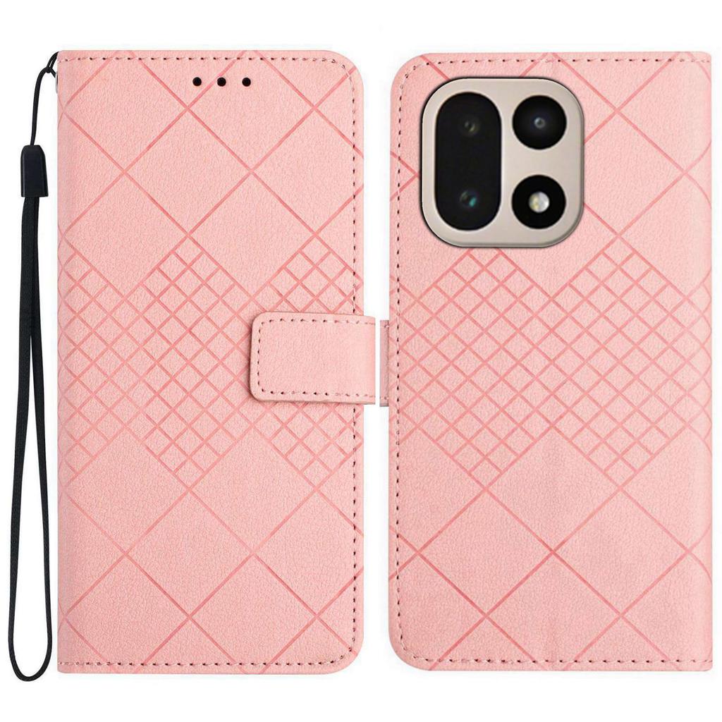 Etui Portfel z Wytłoczeniem ze Skóry PU Flip Folio Pokrowiec na Telefon dla OnePlus 15 5G