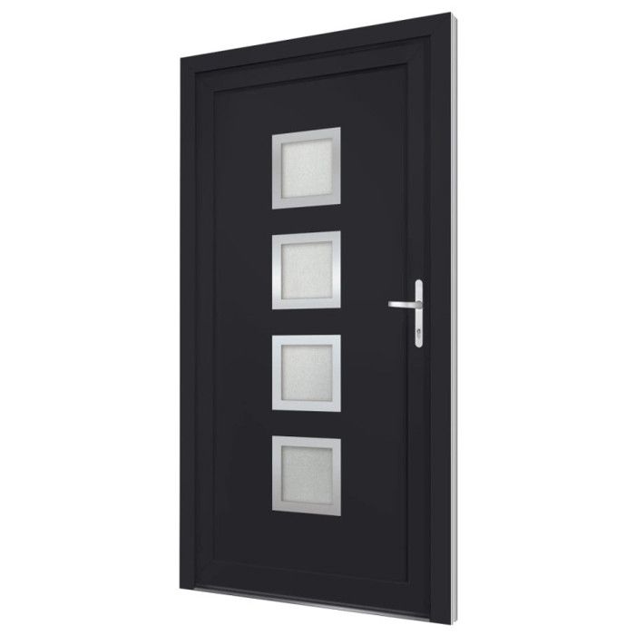 VidaXL Porte d'entrée anthracite 98x208 cm PVC 3187858