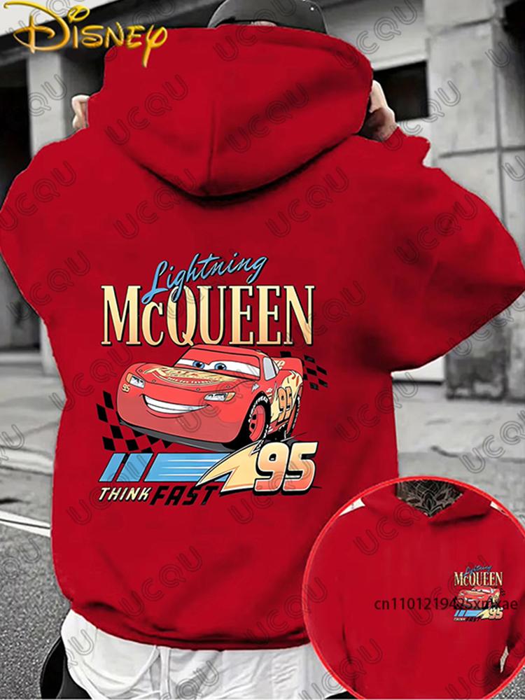 

Худи мужские хлопковые с принтом Машина Молния Маккуин 95, осенне-зимние, с длинным рукавом, повседневный пуловер оверсайз, унисекс 2XL