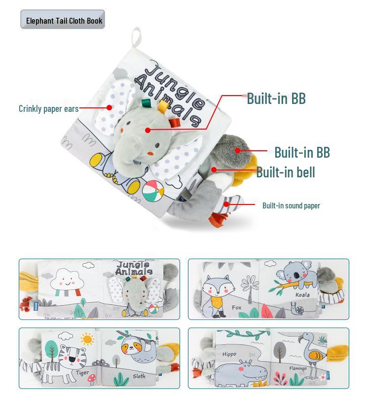 Nordischer Stil Baby Stoffbuch: Reißfestes und kaubares 3D-Spielzeugbuch