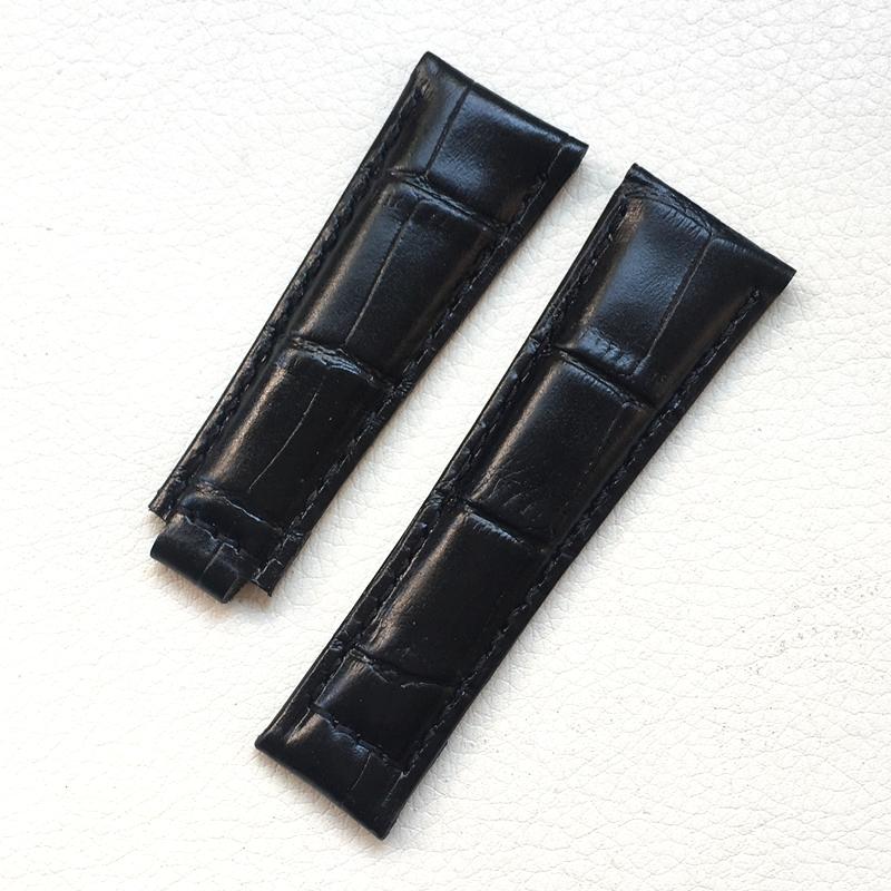 

Ремешки для часов для Rolex SUBMARINER Yacht-Master DAYTONA GMT Кожа с зернистостью крокодила Мужской ремешок Аксессуары для часов 20 мм 20mm