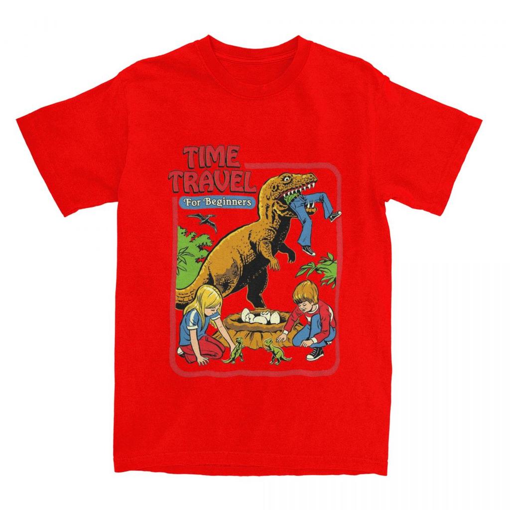Herren Damen Zeitreise 80er 70er Dinosaurier T-Shirts Merch Schwarzer Humor Reine Baumwolle T-Shirt Kleidung Lustiges T-Shirt Bedruckt