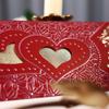 Red Wedding Invitation Card with Personalized Heart Cutout Design