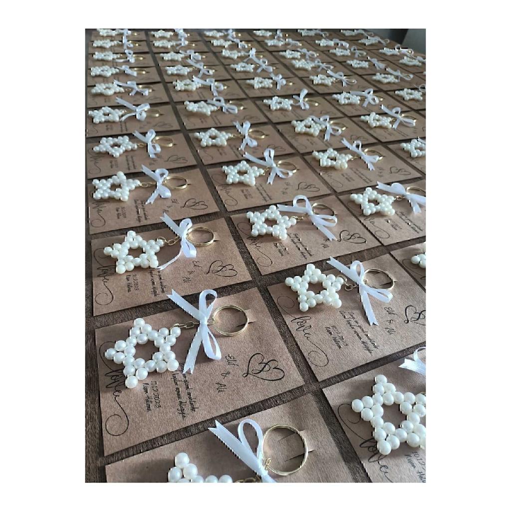 Pearl Star Keychain Wedding Wedding Engagement Promise Gift 15 Pieces