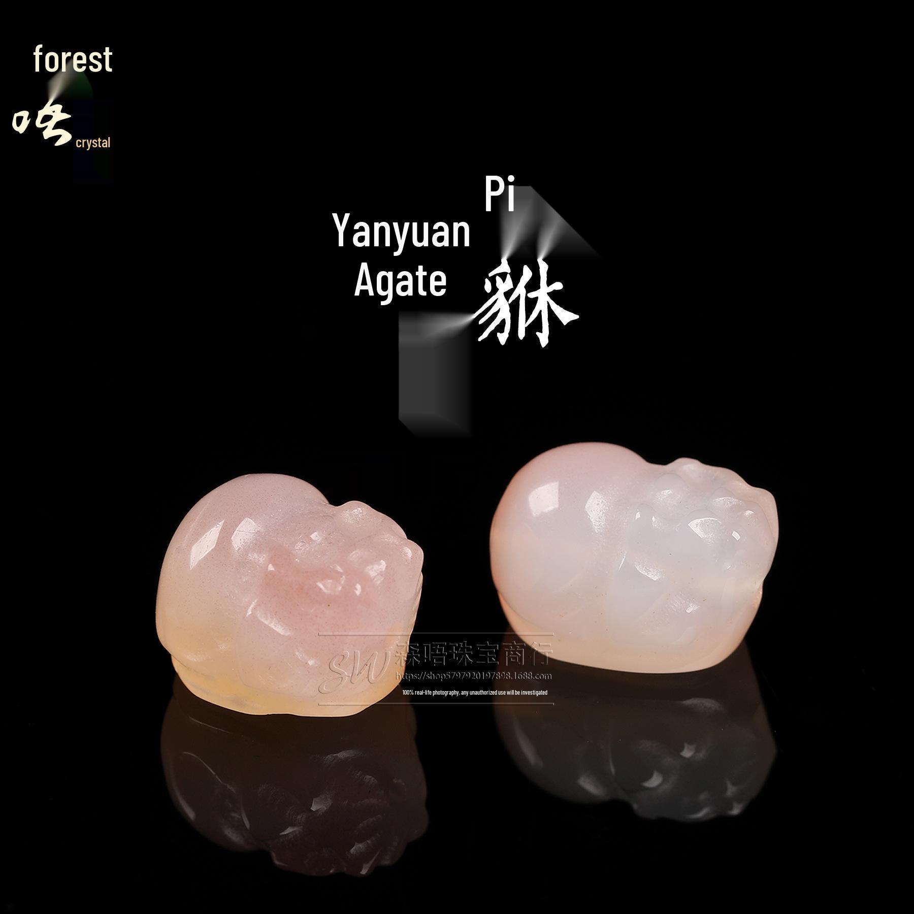 Sen Bu Jewelry Natural Salt Pixiu Carved Crystal Pendant DIY Accessories