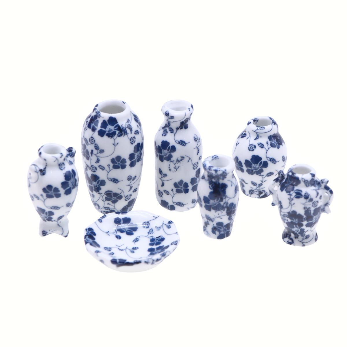 Miniature Dollhouse Ceramic Flower Vase Ornament