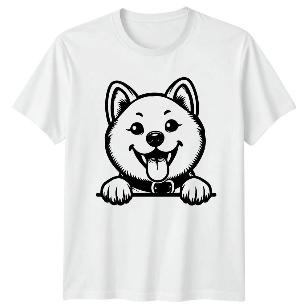 Happy Dog Face Shiba Inu Dogs Animals Unisexs TShirt Unisexs Tee Graphic Unisex Top S