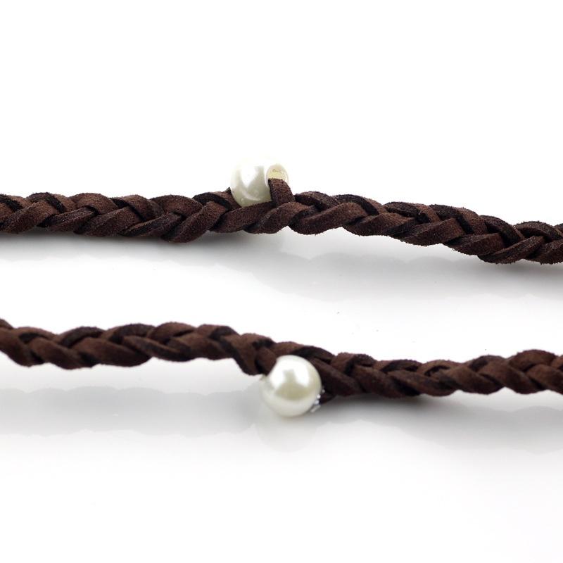 Polynesia Princess Necklaces Girls Film Cosplay Costume Charm Necklace Handmade Braided Leather Rope