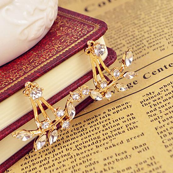1 Pair Women Earrings Attractive Jewelry Gift Mini Women Rhinestone Ear Studs for Wedding