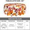 Fall Round Tablecloth 60 Inch Thanksgiving Harvest Autumn Pumpkin Fallen Leaves Maple Leaf Print Decorative Table Cloth Holiday Decorations Seasonal