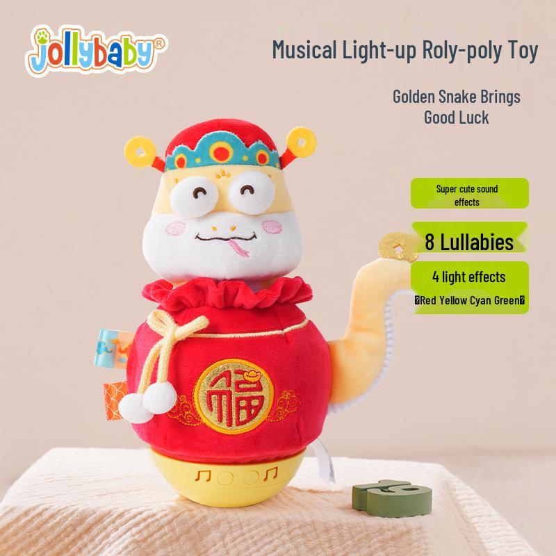 Jollybaby Tumbler: Musical Light & Sound Baby Toy for Soothing, Head Lifting & Crawling Practice.