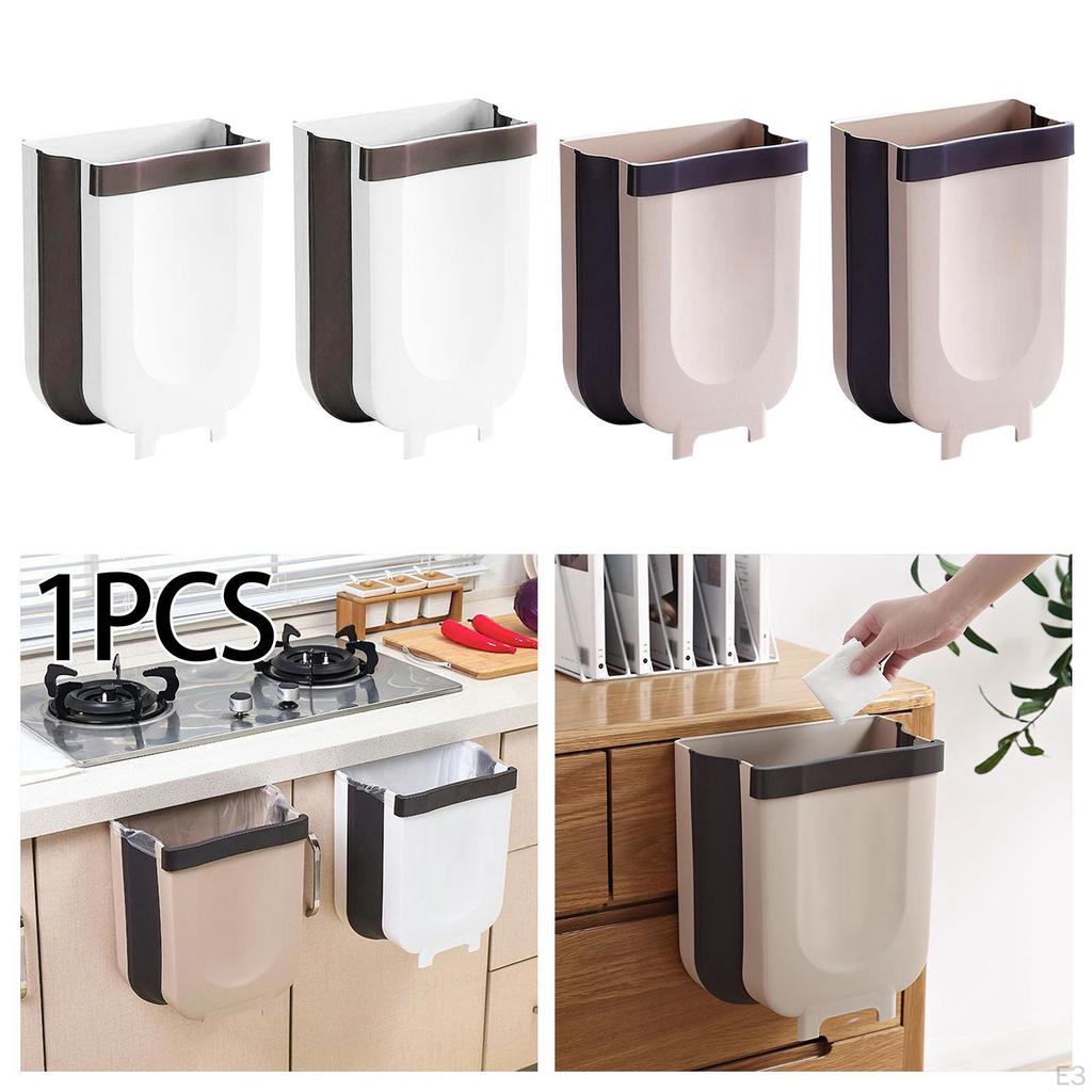 Foldable Waste Bin Hanging Kitchen Trash Can Compost Folding Hang Garbage for Outdoor