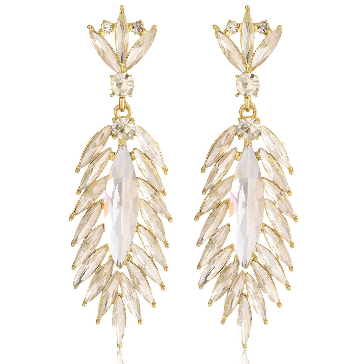 Luxury Feather Earrings - Tassel Feather Women s Earrings - Elegant Earrings for Dresses and Banquets length 9.5, width 2.8, weight 15.1